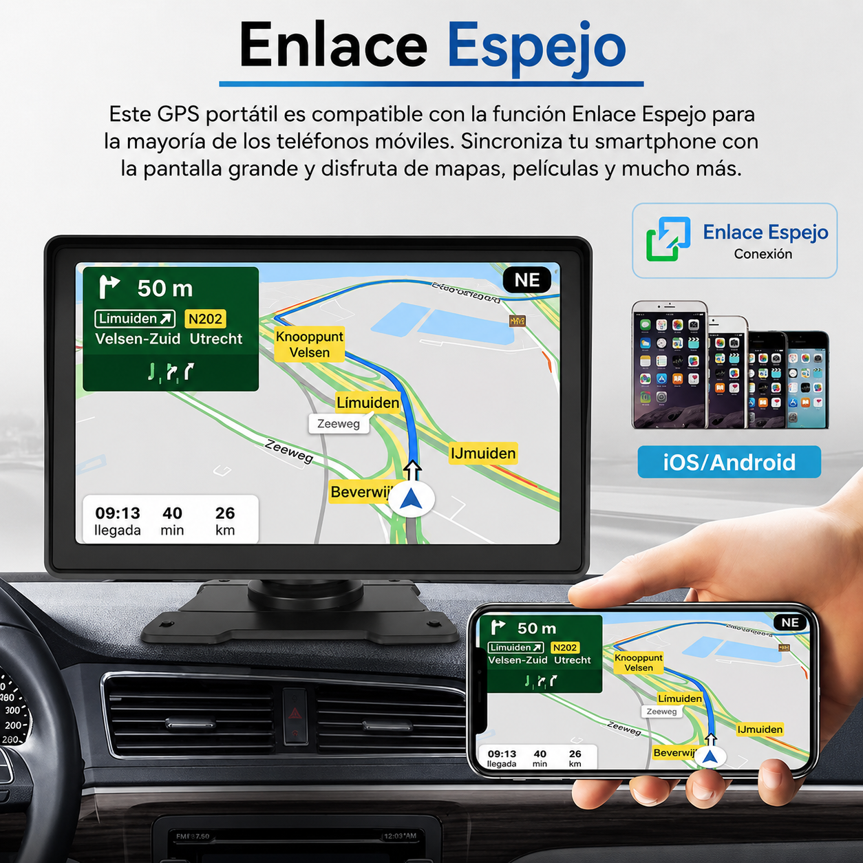 Pantalla portátil de 7 Pulgadas para Coche