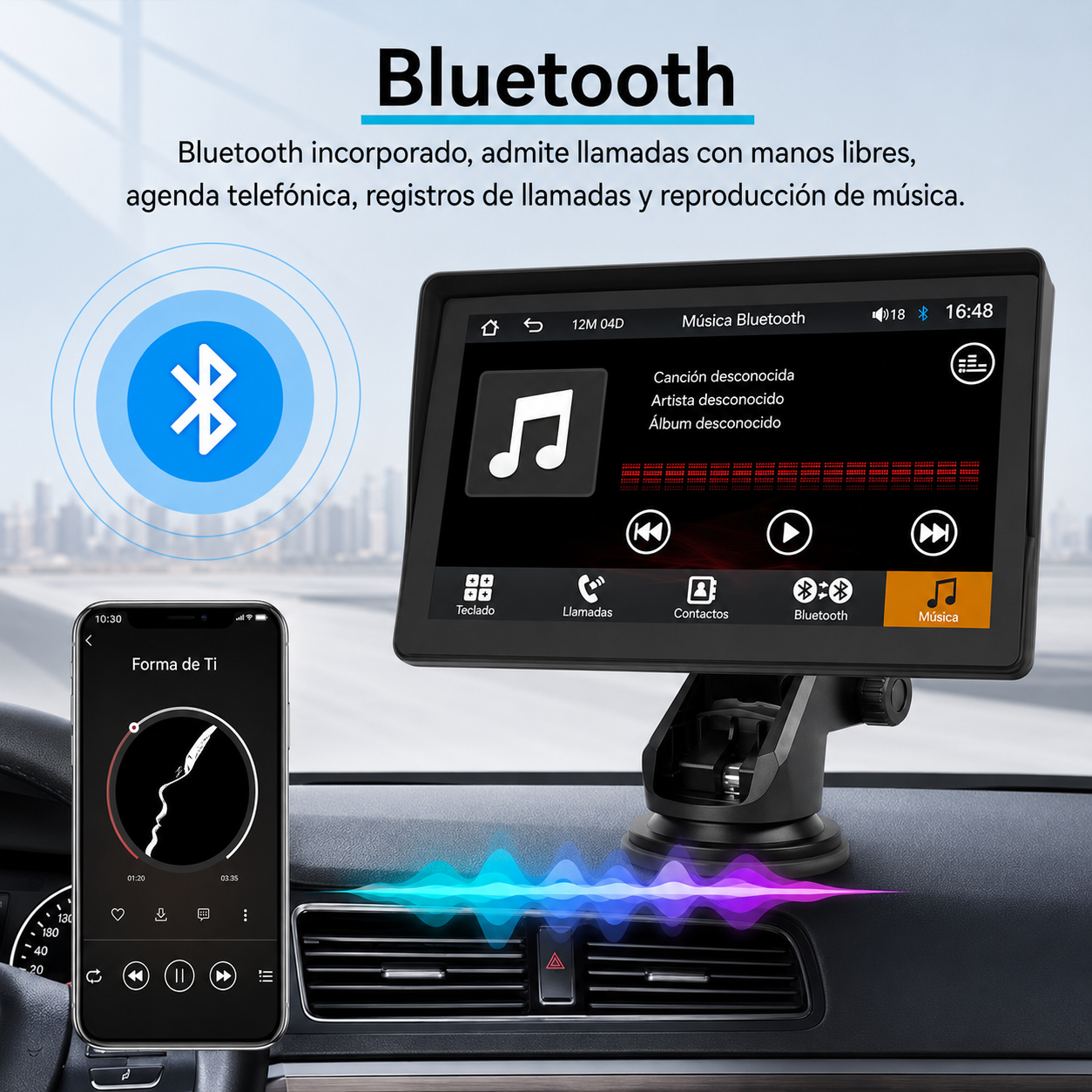 Pantalla portátil de 7 Pulgadas para Coche