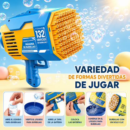 Bazuca Lanzadora de Burbujas LED Premium