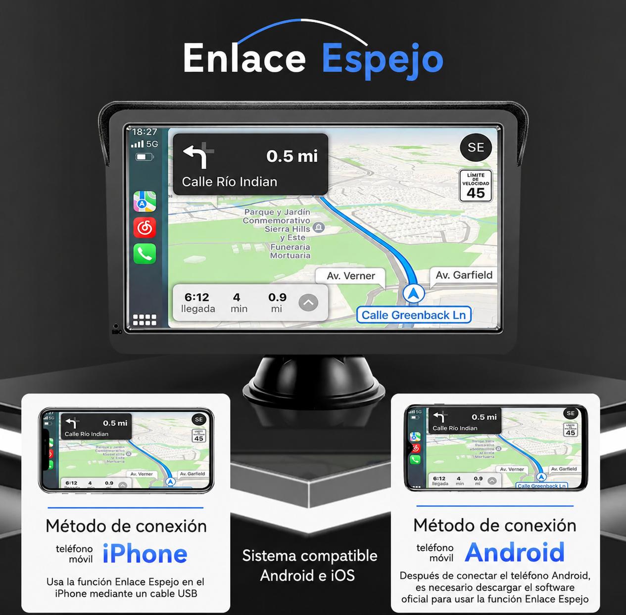 Pantalla portátil de 7 Pulgadas para Coche